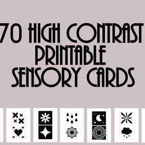 70 High Contrast Sensory Cards for Baby&#39;s | Black & White | Montessori