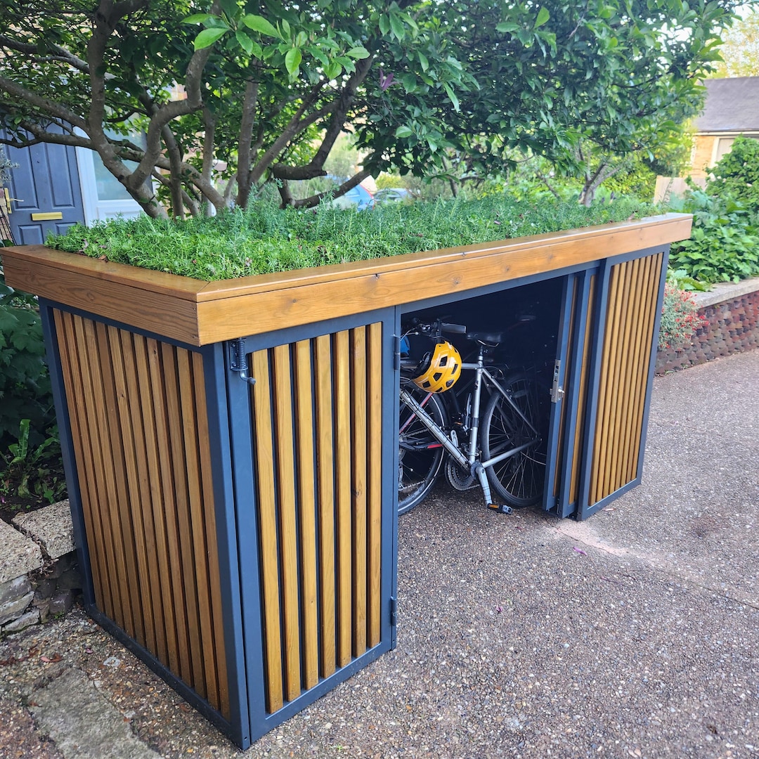 Bespoke Bike Storage, Secure Weatherproof Outdoor Shed, Green Roof