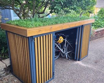 Bespoke Bike Storage, Secure Weatherproof Outdoor Shed, Green Roof
