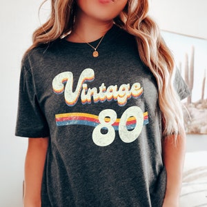 Vintage 80, 1980 Birthday, 1980 Grad, 1980 Anniversary, Birthday Gift, 80s Reunion, Retro, Party, 80s Shirt, Born 1980, Bday, 80th Birthday