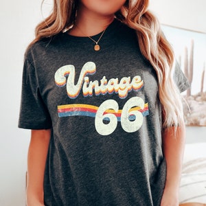 Vintage 66, 1966 Birthday, 1966 Grad, 1966 Anniversary, Birthday Gift, 60s Reunion, Retro, Party, 60s Shirt, Born 1966, Bday, 66th Birthday