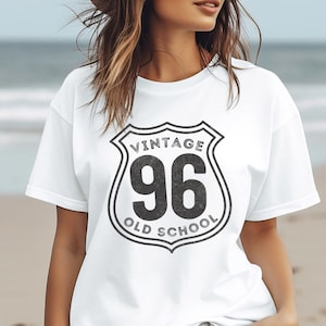 Vintage 96, 1996 Birthday, Old School, 1996 Grad, 1996 Anniversary, Birthday Gift, 90s Reunion, Party, 90s Shirt, Born 1996, Retro Tee, Cute
