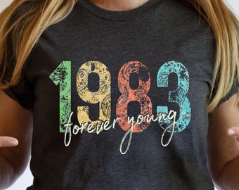 1983 Forever Young, Bandana, 1983 Birthday, 1983 Grad, 1983 Anniversary, Birthday Gift, 1983 Reunion, Vintage, Retro, Old School, 1983 Shirt