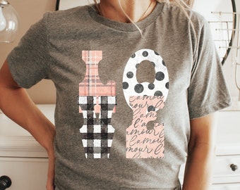 Love, Sweet Tee, Love Tee, Valentine Tee, Pink, Plaid, Valentine Gift, Wedding, Flirty, Valentines, Love Shirt, Boyfriend, Girlfriend, Retro