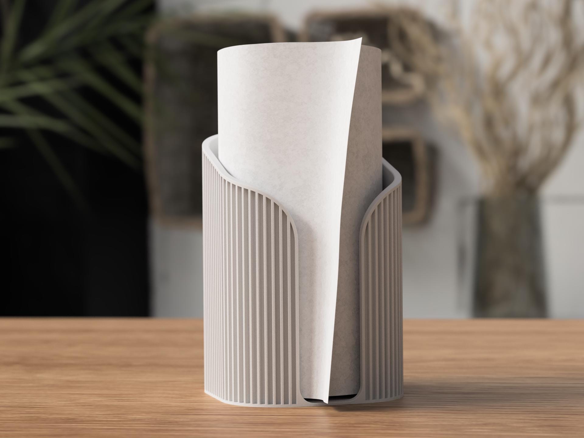3D Gedruckter Küchenrollenhalter, Japandi Stil, Minimalistische Küchen Deko, Nachhaltiger PLA Halter Für Küchenrolle, Papierrollenhalter