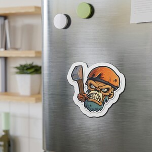 Die-Cut Magnets, Construction Worker, Construction Sticker, Refrigerator Magnet.