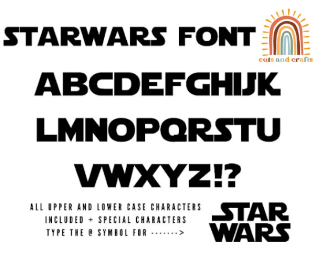 Star Wars Font Star Wars Font Svg Font for Cricut Star Wars Open Type ...