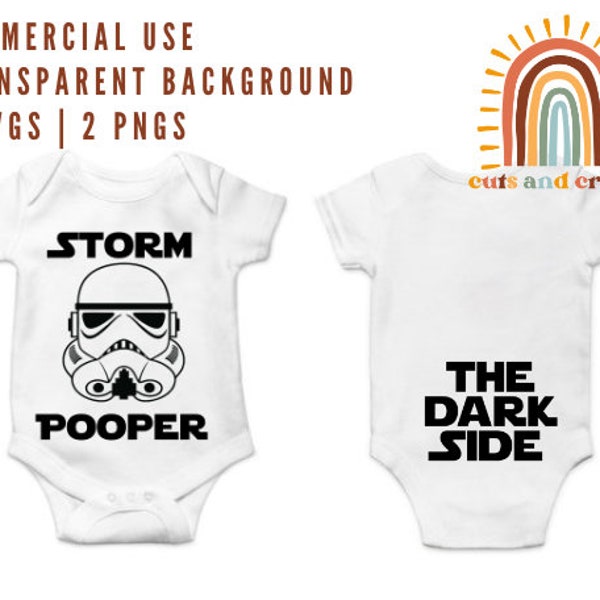 Onesie svg-Funny Onesie Design-Storm Pooper-The Dark Side-Onesie Station Baby Shower Idea-svg files for Cricut-Sublimate png design