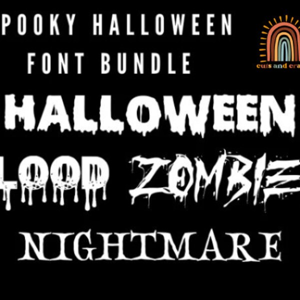 Spooky Halloween Font Bundle-Fonts For Cricut-Font Bundle-Cricut Fonts-Scary Font-Halloween Fonts-Fonts for Cricut & Silhouette