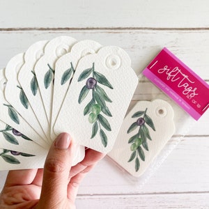 OLIVE TAGS, Cute stationary, Olive tree painting, Botanical paper pack, Minimalist tags, Jam labels, Custom kraft tags, Printed favor tags