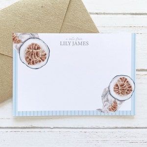 Personalized Croissant Flat Note Cards - Custom Stationery Set of 12 for Baking Enthusiasts