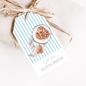 Etiquetas personalizadas de acuarela para croissant: juego de 20 etiquetas de panadería hechas a mano para regalos caseros.