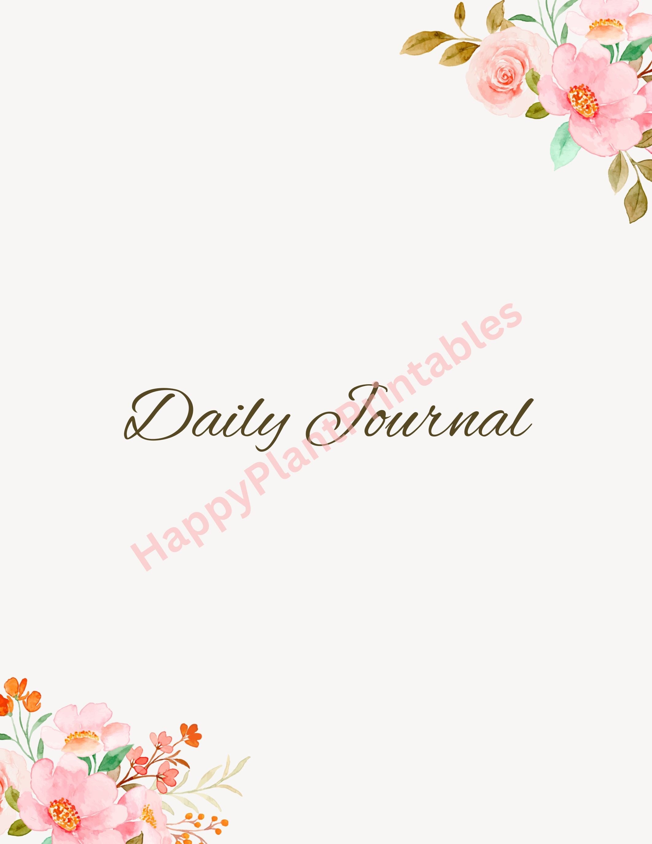 Printable 100 Page Floral Daily Journal - Etsy