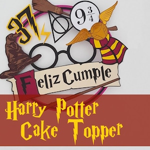 Topper de tarta Feliz Cumpleaños Harry Potter