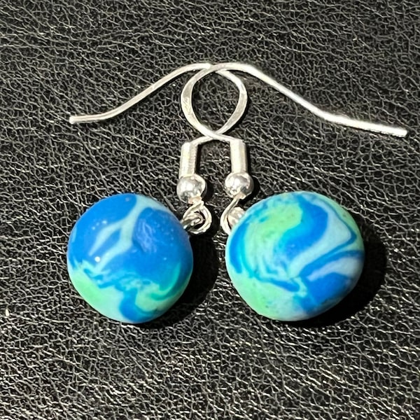 Earth Day Polymer Clay Dangle Earrings | Gift for Her | Nature Lover Gift | Earth Earrings