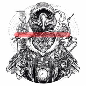 Bird Man Line Art