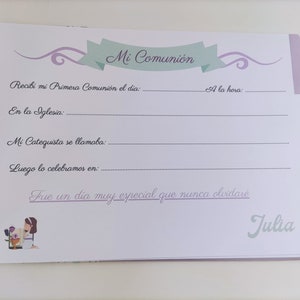 Libro de firmas totalmente personalizado para comunión imagen 2