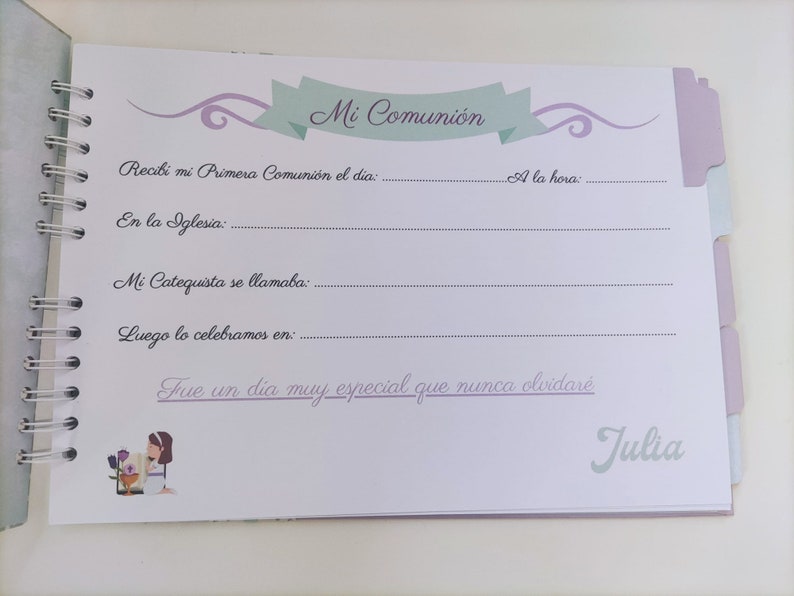 Libro de firmas totalmente personalizado para comunión imagen 2