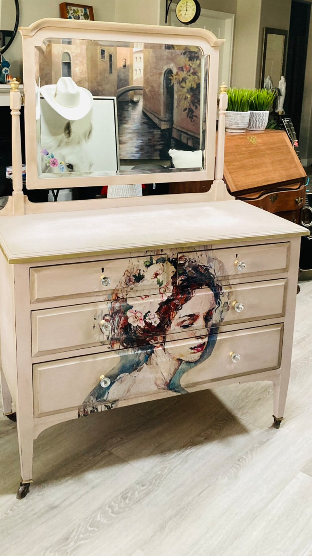 Pink Bedroom Dresser Vintage & Shes Etsy