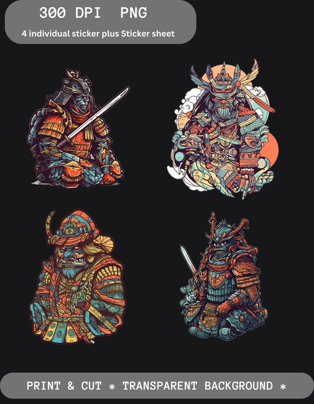 Samuri Pc Sticker Samurai Spirit, Printable Stickers, Stickers Png Download - Etsy