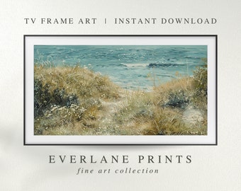 Samsung Frame TV Art, Frame TV Art, Instant Download Art, Vintage Painting, Vintage Art, Beach Coastal Art TV Art