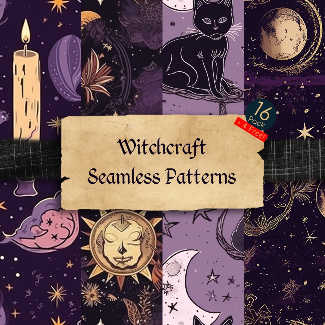 Witchcraft SEAMLESS Digital Paper Multipack 90s Vintage Mystic Patterns ...