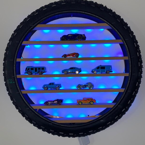 NEW.. Wheel shaped shelf for cars and motorcycles with LED light