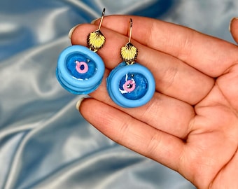 3D Inflatable Pool Earrings, Fun Colorful Funky Jewelry, Cute Unique Dangles