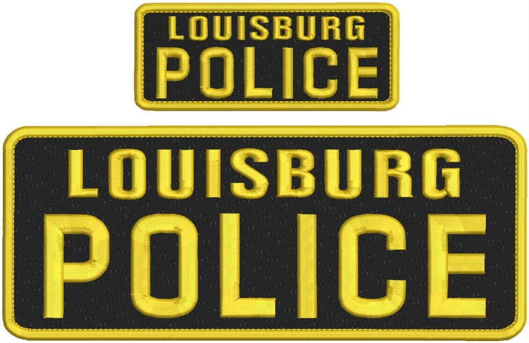 Louisburg Police Embroidery Patches 4x10 and 2x5 Hook on Back Etsy