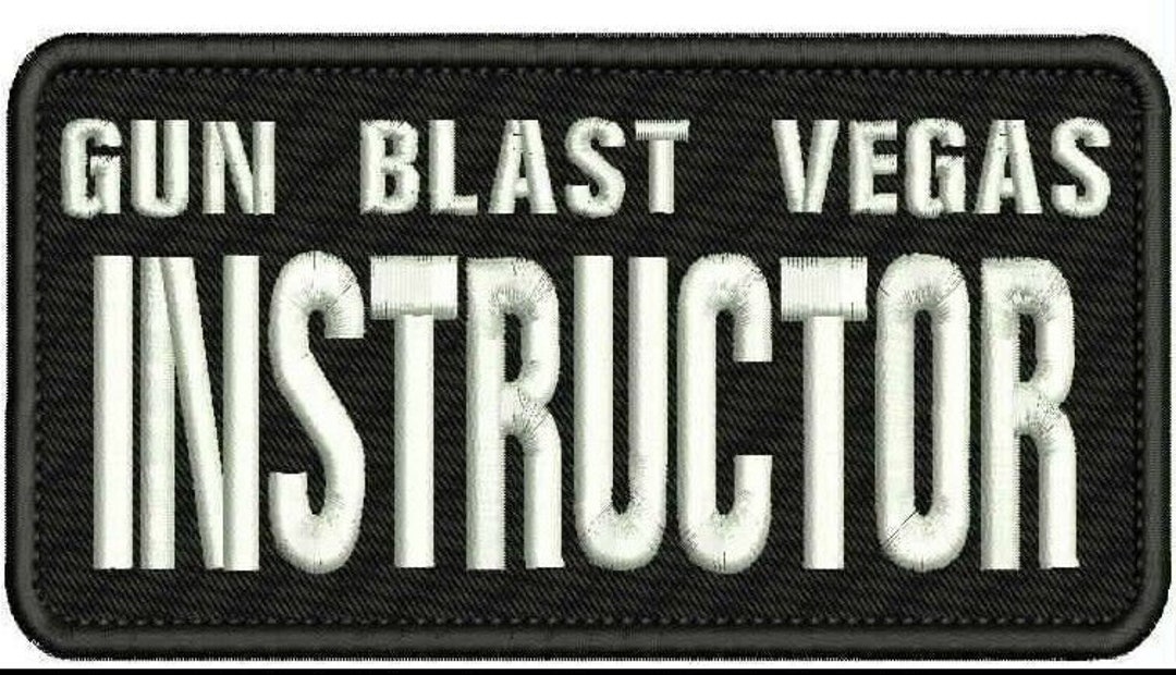 Gun Blast Vegas Instructor Embroidery Patches 3x6 Hook White Etsy