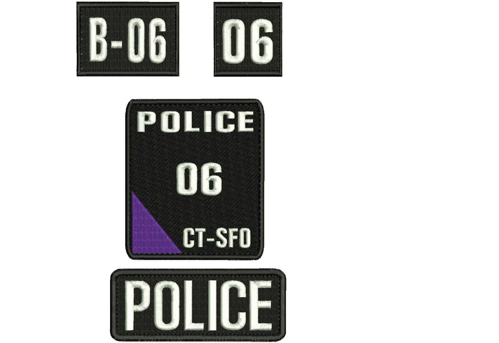 Police 10 CTSFO embroidery patches 4x4.5 with call signs Hook