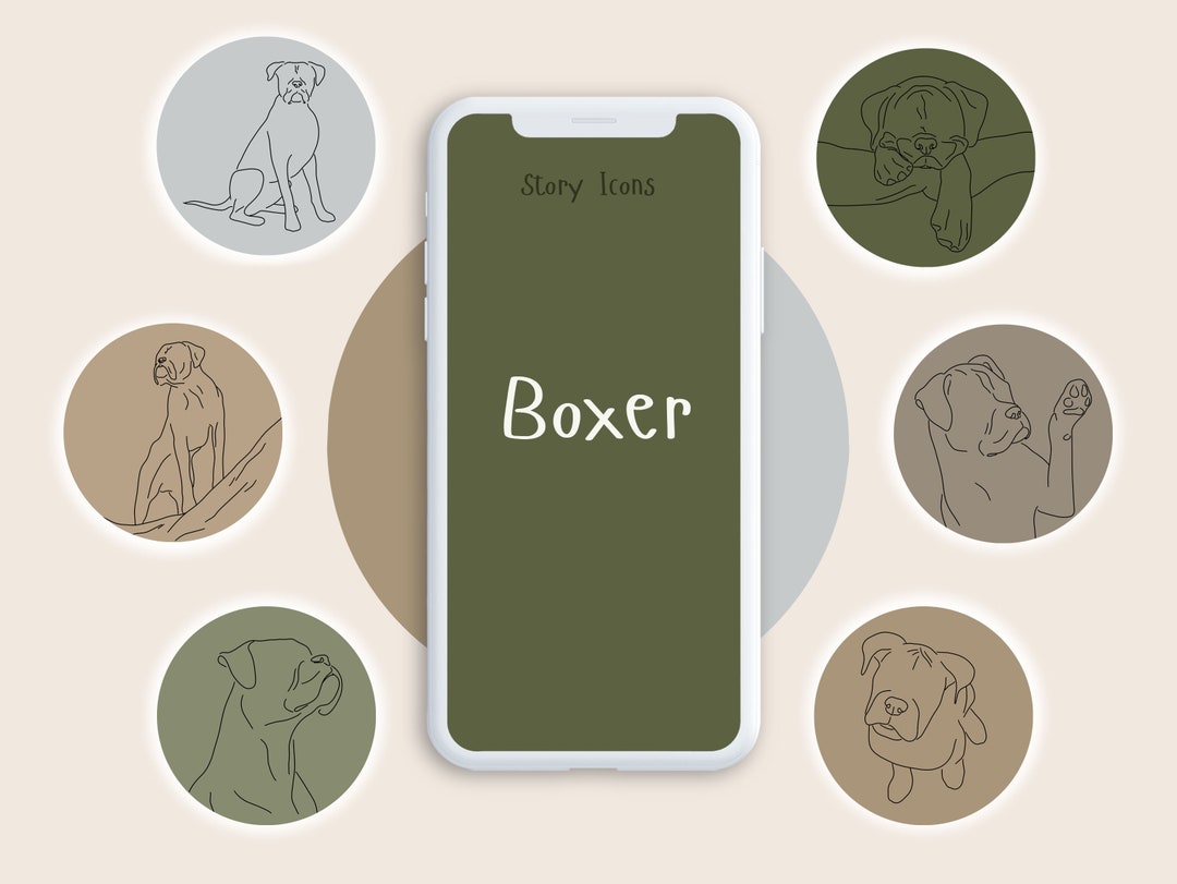 Boxer Dog Instagram Story Highlight Covers Dog Instagram Etsy
