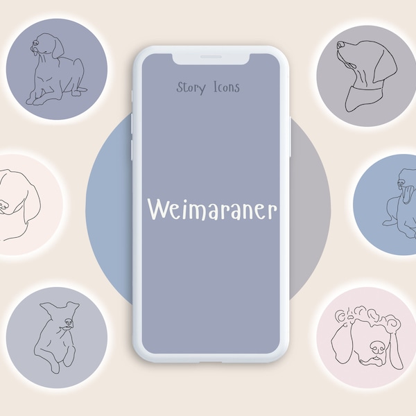 Weimaraner Dog Instagram Story Highlight Covers, Dog Instagram Story Highlight Icons, Dog Instagram Story Highlights, Weimaraner Puppy