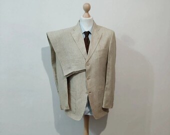 Beige linen suit