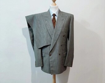 Double breasted grey zegna suit