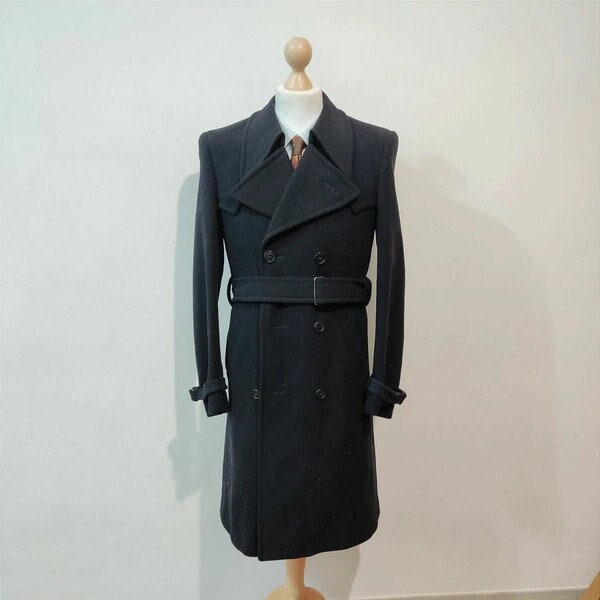 Navy Wool trench