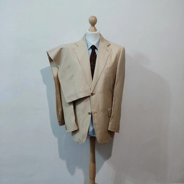 Beige linen suit