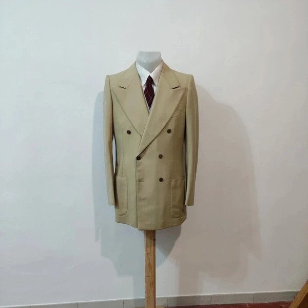Double breasted jacket beige