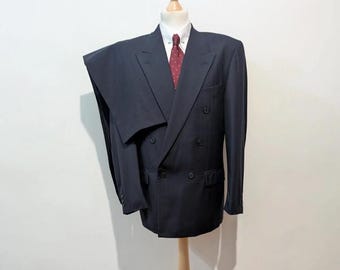 Vintage CHRISTIAN DIOR Black & White Pinstripe Gabardine Slim Mod 