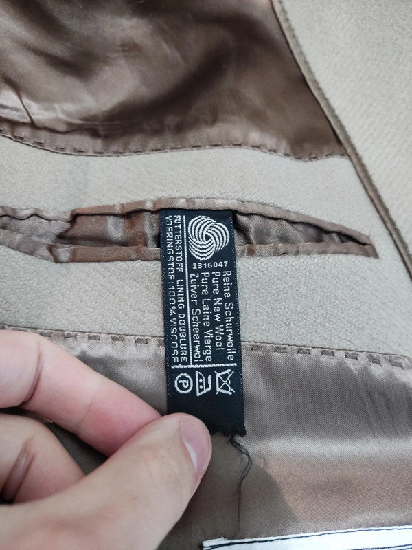 Double-Breasted Coat with Cape and Faux Fur Trim - Beige main image 0