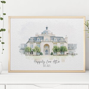 Aquarell Hochzeitsort Illustration, kundenspezifische Hochzeitseinladungen, DIY Hochzeit Dekor, digitaler Download, Illustration für Unterseite der Einladen