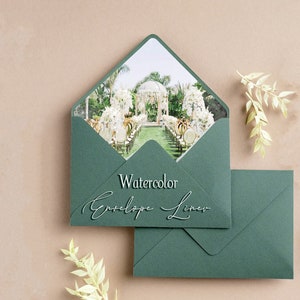 Watercolor Wedding Venue Illustration, Custom Envelope Liner, Custom Wedding Invitations, DIY Wedding Decor, Digital Download