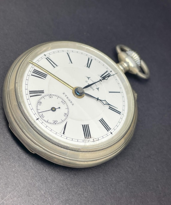 Eterna alarm sterling silver pocket watch. Serviced!!!