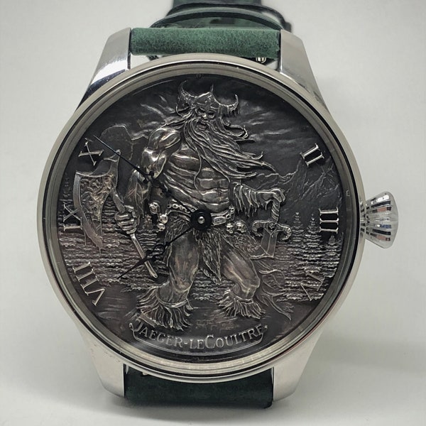 Jaeger leCoultre watch exclusive sterling silver dial Viking