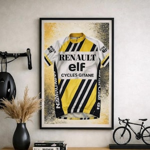 Renault-Gitane Vintage Cycling Jersey Poster | Retro Bike Wall Art