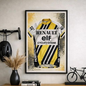 Renault-Gitane Vintage Cycling Jersey Poster | Digital Download Retro Bike Wall Art