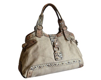 KESSLORD Bolso de Mujer Bolso de Hombro de Paja de Cuero Beige Tejido Bolso de Mano, Bolso de Verano,