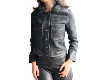 Max & Co by Max Mara Stylish Womens Cropped Jacket, Leather