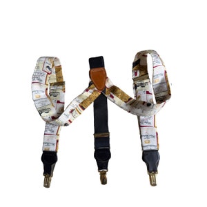 Men’s Silk Vintage Suspenders Made in England &quot; Alcohol Labels &quot;