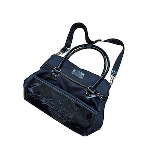 KATE SPADE New York Black Nylon Carmen Shoulder Crossbody Foldover Satchel Bag